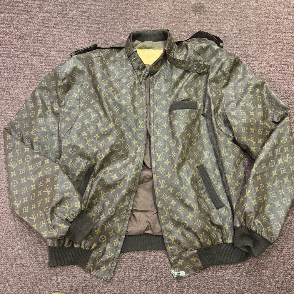 80s vintage Louis Vuitton Brown jacket rap keepall dapper Dan streetwear LV VTG
